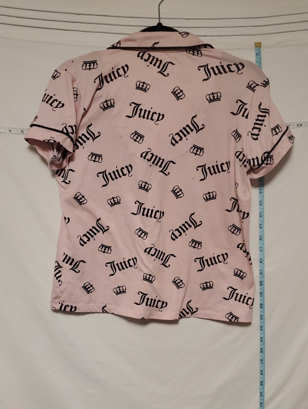 Juicy Couture Pink Logo-Print Short Sleeve Shirt & Long Pants Small - Picture 4 of 5